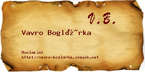 Vavro Boglárka névjegykártya